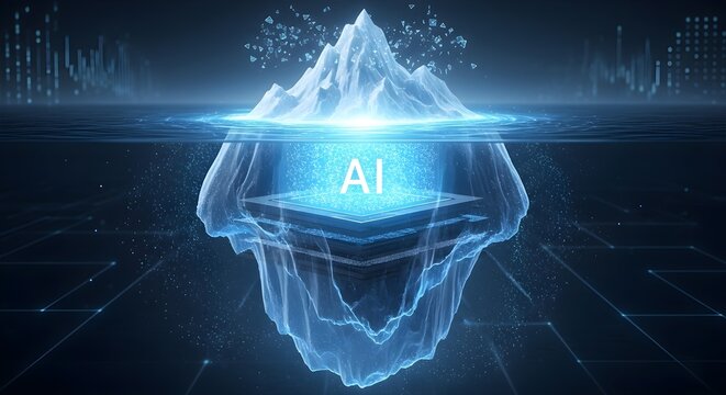 AI Iceberg Concept: Artificial Intelligence Core Beneath the Surface