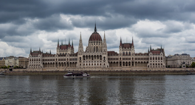 Parliament Building in Budapest (Hungary). Photograph taken from Buda