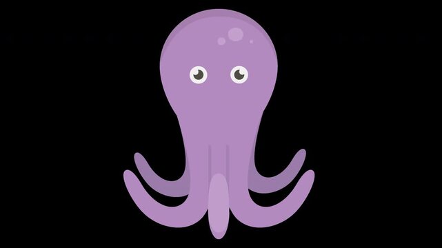 Cute Purple Octopus Illustration
