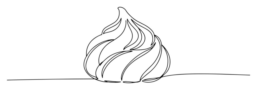 meringue swirl dessert clean line vector illustration