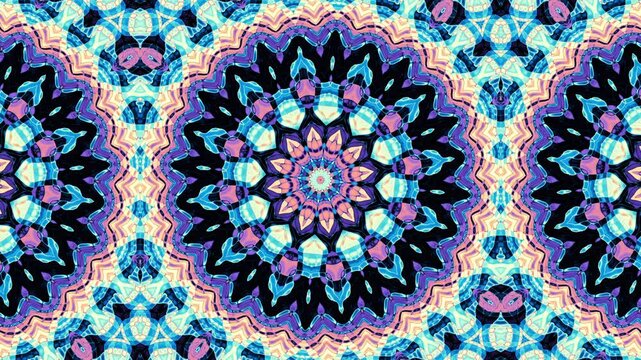 Ornate mandala design, spiritual symmetry, intricate patterns loop background