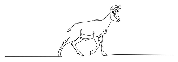 antelope walking side view linear vector artwork © Wieslaw