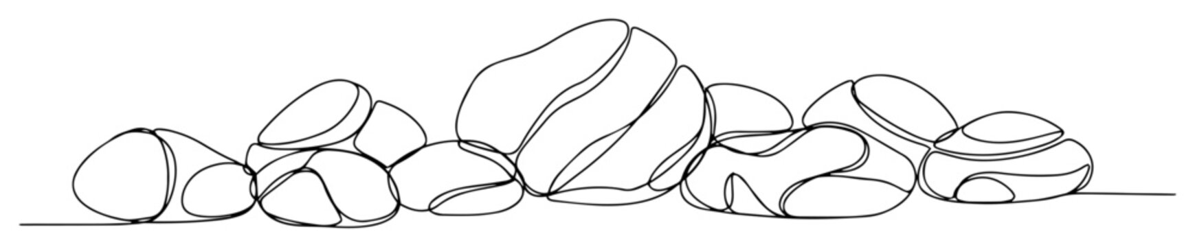 collection of river stones linear vector artwork