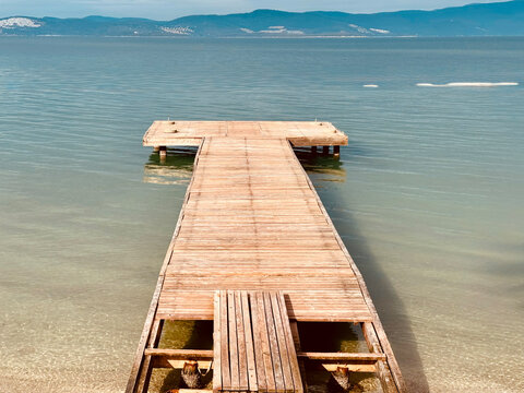 Jetty in Gulluk village, Bodrum region, Turkey,