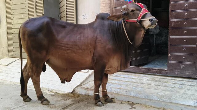 Brown Cow For Eid ul adha, Cute Brown Bull Animal, Wildlife, Mammals,