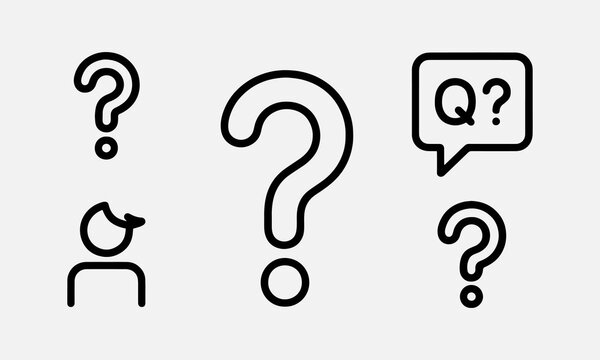Question web icons in line style. Question mark, insecure person, confused, quiz question, collection