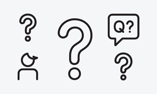 Question web icons in line style. Question mark, insecure person, confused, quiz question, collection