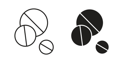Fototapeta premium Medicine icon linear pictogram. Editable Stroke. Isolated Vector Illustration.