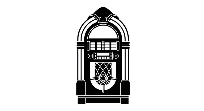 Retro Jukebox Minimal Vector Illustration