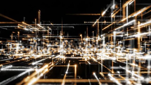 Dynamic digital grid background technology event abstract content futuristic environment aerial viewpoint