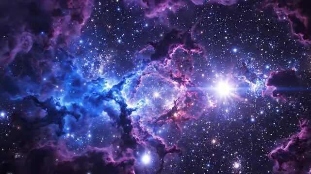 Cosmic nebula explosion outer space digital art colorful background wide angle stellar concept