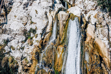 Picturesque waterfall cascade powerful flow water landscape nature Sochi Russia © Quntusho
