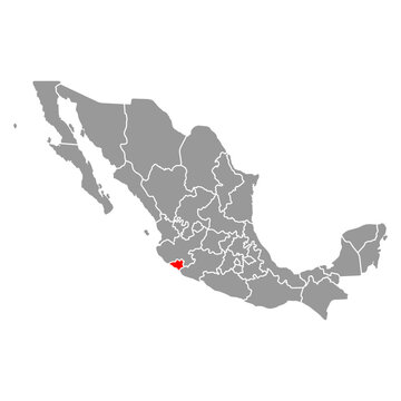 Colima of Mexico map shape, travel web concept icon vector illustration .
