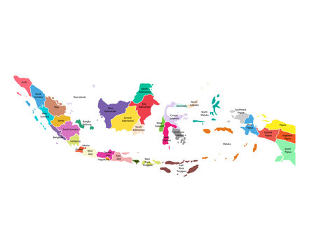 Indonesia detailed map shape, Flat web graphic concept icon symbol vector illustration .