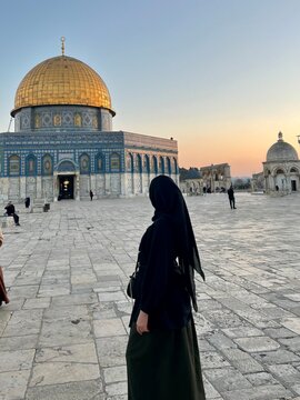 Woman in hijab in the Jerusalem 