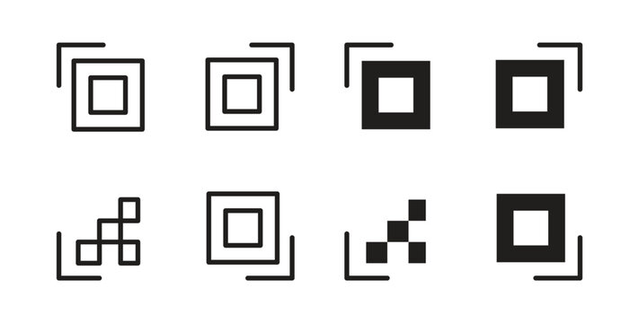 Qrcode icon linear pictogram. Editable Stroke. Isolated Vector Illustration.