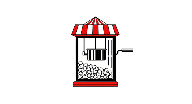 Vintage Popcorn Machine Vector Illustration
