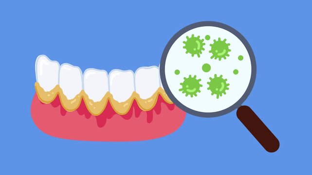 microscopic dental plaque bacteria spreading on teeth