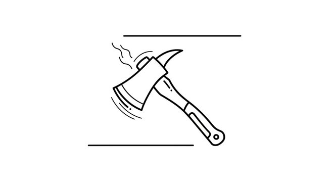 Firefighter Axe Icon with Smoke, Vector Illustration