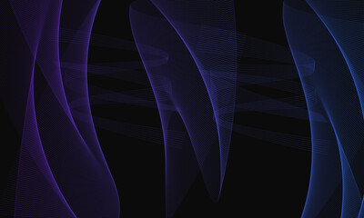 Abstract purple and blue wavy mesh lines on black background design element © Razaul Amin