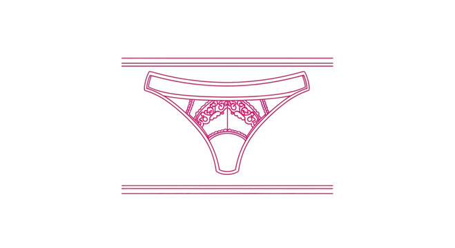 Lace Thong Underwear Line Art Icon, Minimalist Fashion Design