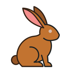 Obraz premium Minimalist brown rabbit vector illustration for design.