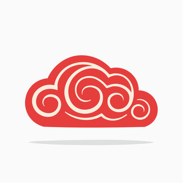 Red Chinese Cloud Symbol