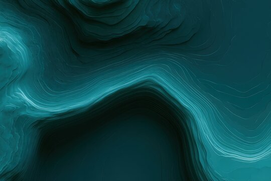 Modern teal topographic map design with flowing contour lines and glowing gradients, abstract fluid line art aesthetic