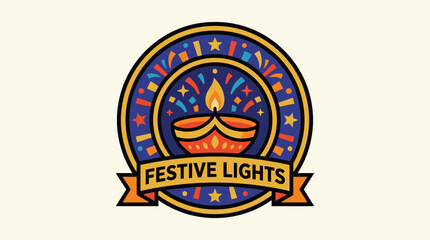 Fototapeta premium Festive Lights Diwali Lamp Icon Symbol.