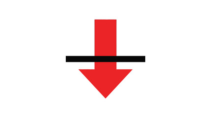 Obraz premium Red Arrow Pointing Down Symbol.