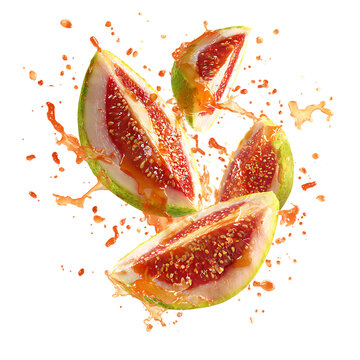 Bignay slices exploding in juice splas png