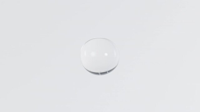 Clear Bubble Breathing Seamless Loop - Transparent Sphere on White Background