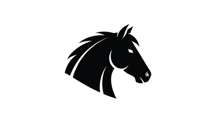 Fototapeta premium Horse head silhouette on transparent background high quality
