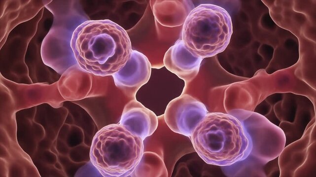 Centrosome structure animation within cellular environment