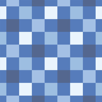 Blue chess board geometric plaid grid checkered seamless pattern background textiles wallpaper