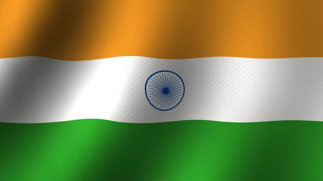 india flag waving flutters in the wind
