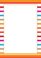 Obraz premium Colorful striped border frame vector illustration for playful creative layouts.