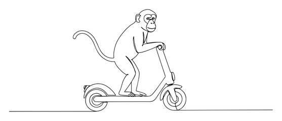 monkey riding an electric scooter © Wieslaw