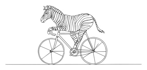zebra riding a bicycle © Wieslaw