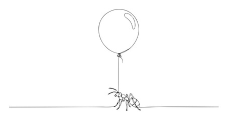 ant flying with a balloon © Wieslaw