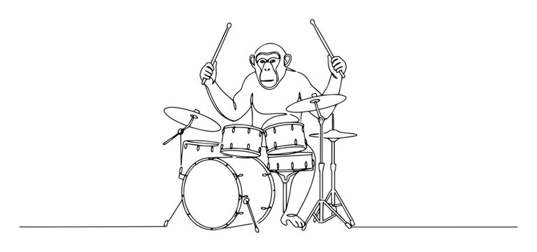 monkey playing drums