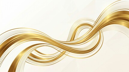 Obraz premium Abstract golden wave background vector illustration with flowing lines and light effects