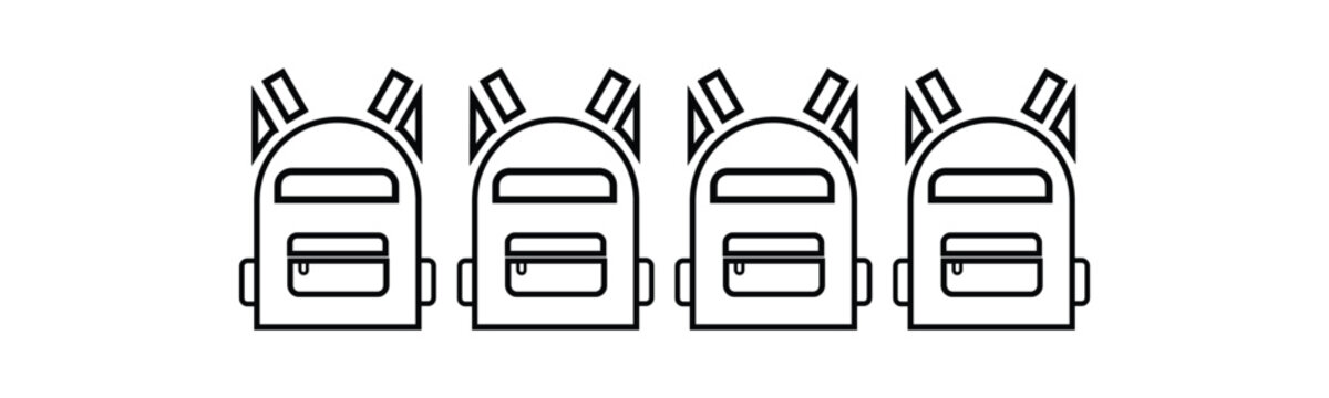 icon school bag multipack simple