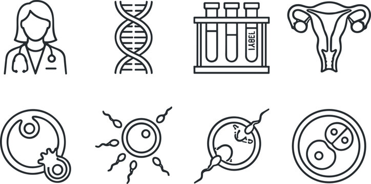 Set of fertility and reproductive health icons.