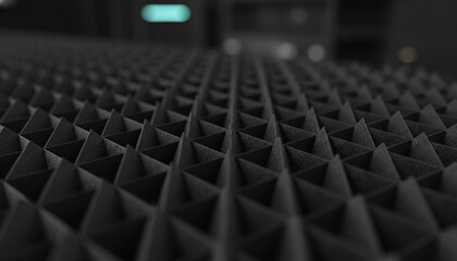Fototapeta premium Military stealth radar absorbing material RAM matte black geometric texture