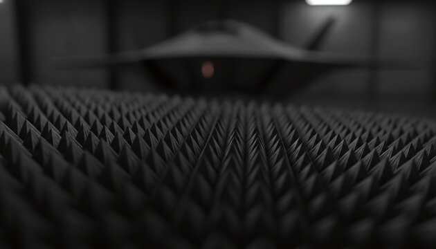 Military stealth radar absorbing material RAM matte black geometric texture
