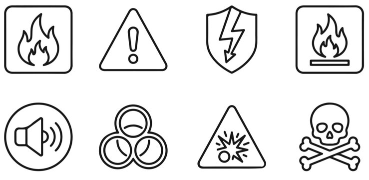 Caution Alarm Set, Danger Sign Collection, Attention Vector Icon, Yellow, Red and Black Fatal Error Message Element, Exclamation Mark of Warning Attention Icon, Attention Caution Sign Warning Symbol I