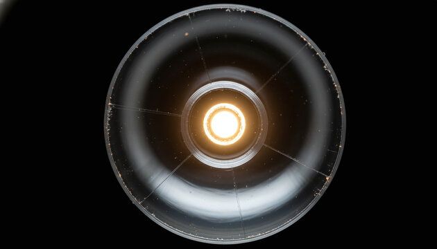 Optical fiber glass preform rod cross section with glowing central core