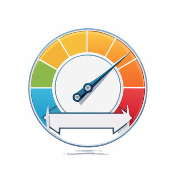Speedometer with colored zones and blank label