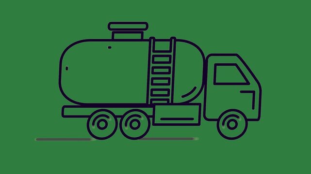 Blackdrawing Truck Animated Green Screen Chroma Key Background